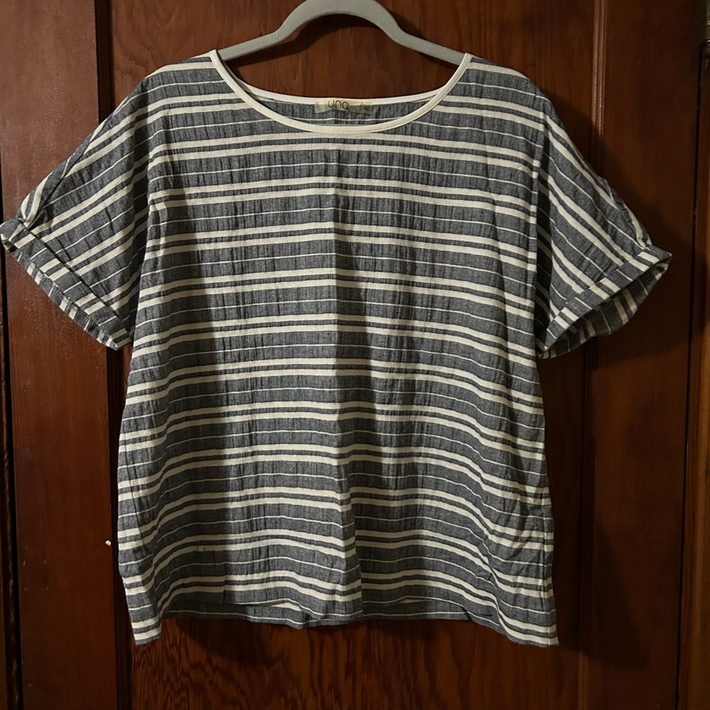 Striped Navy and White Women's Top